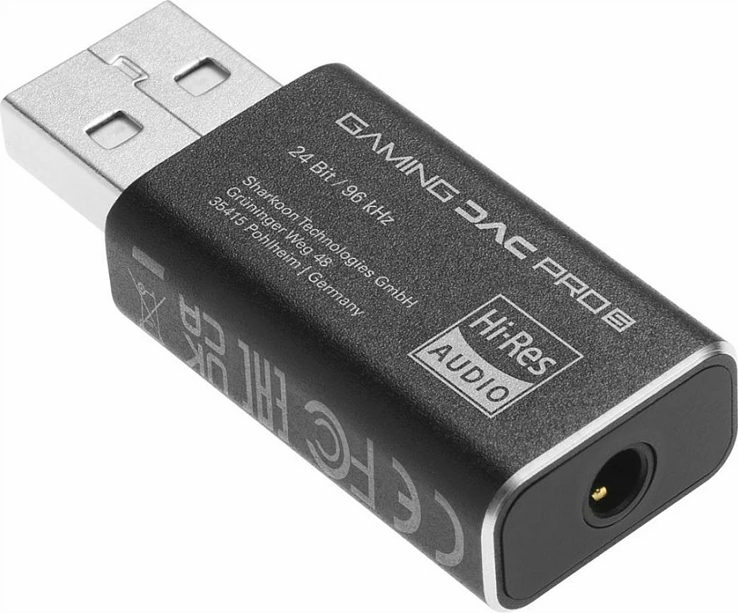 USB DAC Sharkoon Gaming DAC Pro S, USB-A në 3.5mm, 96kHz/24-bit, 2V, i zi