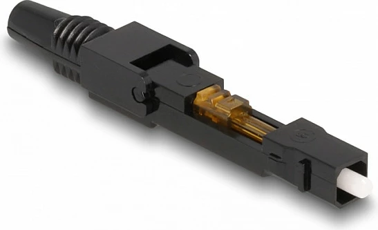 Konektor i shpejtë fibër optike DeLOCK SC/UPC Simplex, single-mode, mashkull, zi/blu
