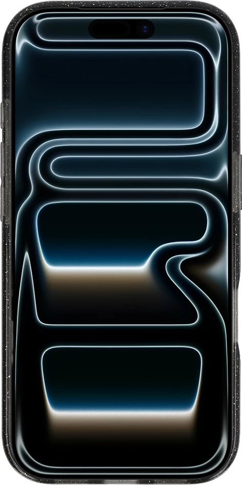 Mbështjellës MagSafe me silikon me glitter ONASI 23907 për iPhone 17 Pro Max, transparent e zezë me glitter