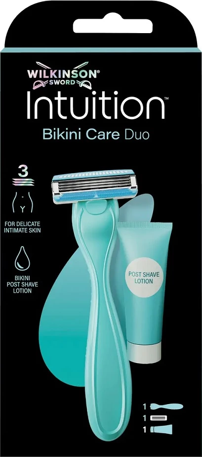 Set brisk për femra Wilkinson Intuition Bikini Care Duo, 3 teh + balsam pas-depilimi 40ml