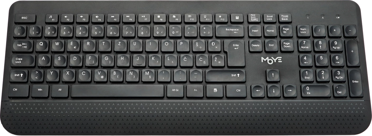 Tastierë Moye OT-7200, wireless 2.4G, full size 104 taste, membranë, me numpad, e zezë