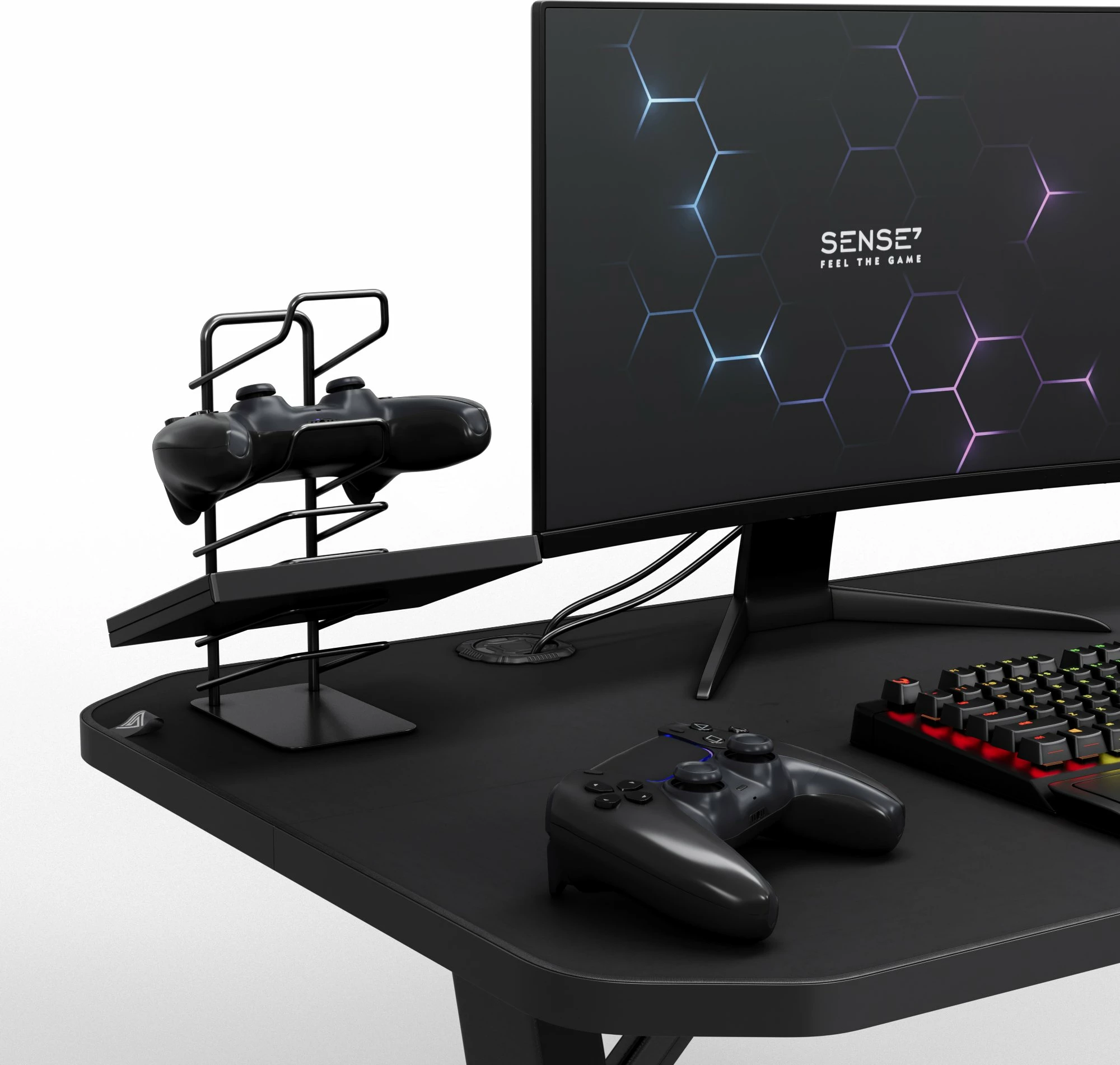 Tavolinë gaming SENSE7 Nomad Classic 140x60 cm, e zezë