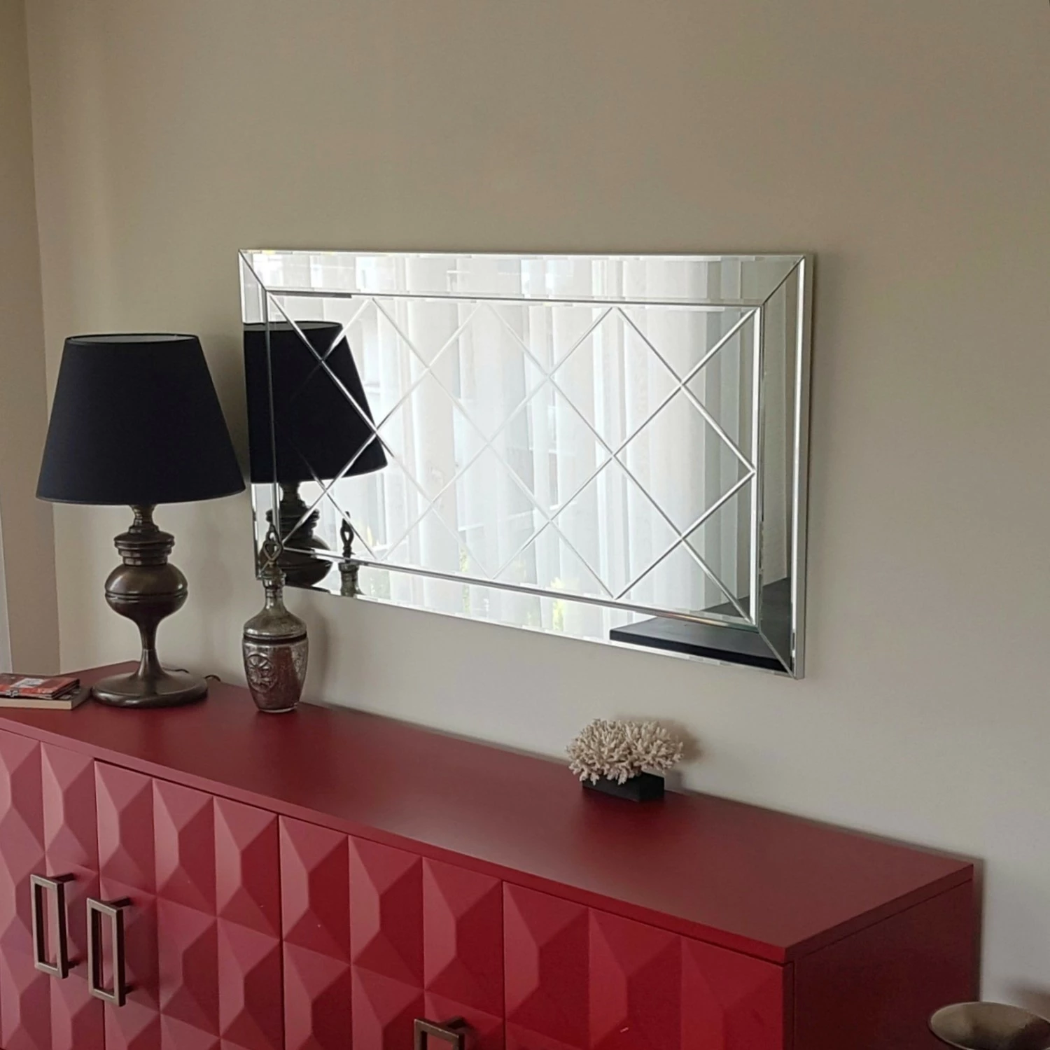 Pasqyrë Hanah Home, A306Y, ngjyrë argjendi, 130x65cm