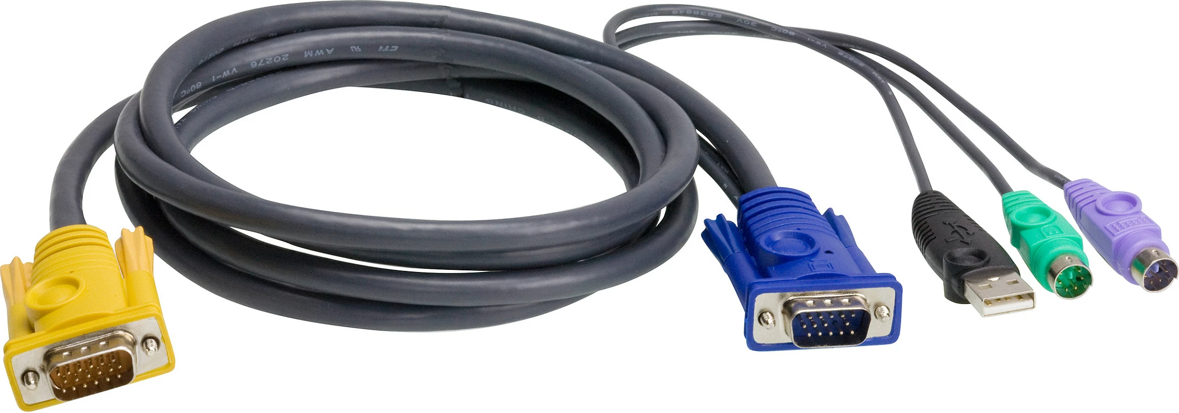 Kabllo KVM ATEN PS/2 USB 3m, VGA/SPHD-18, e zezë