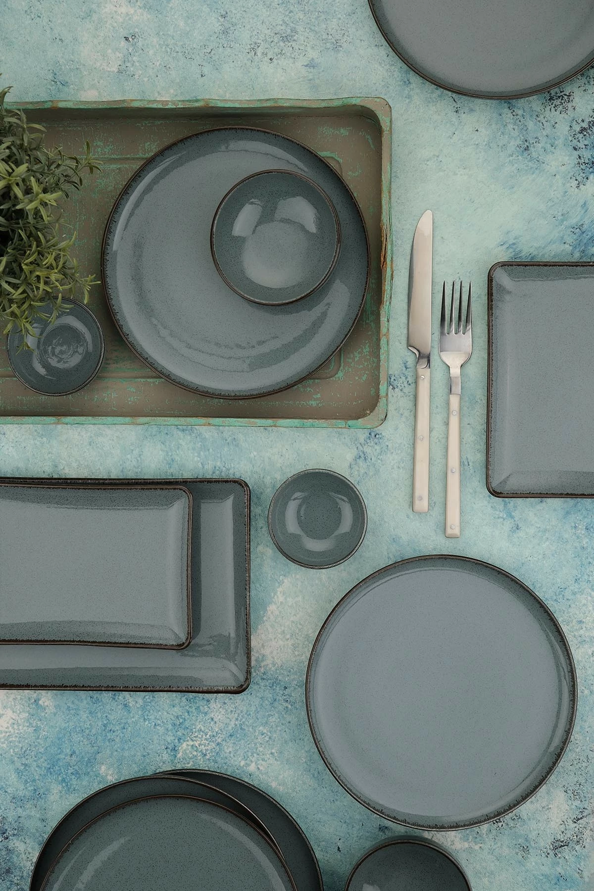 Set mëngjesi 14 pjesësh Hermia, anthracite, MOD14KH730P01