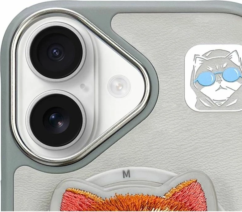 Kuti MagSafe Nimmy Glasses Cool Cat për iPhone 16, gri