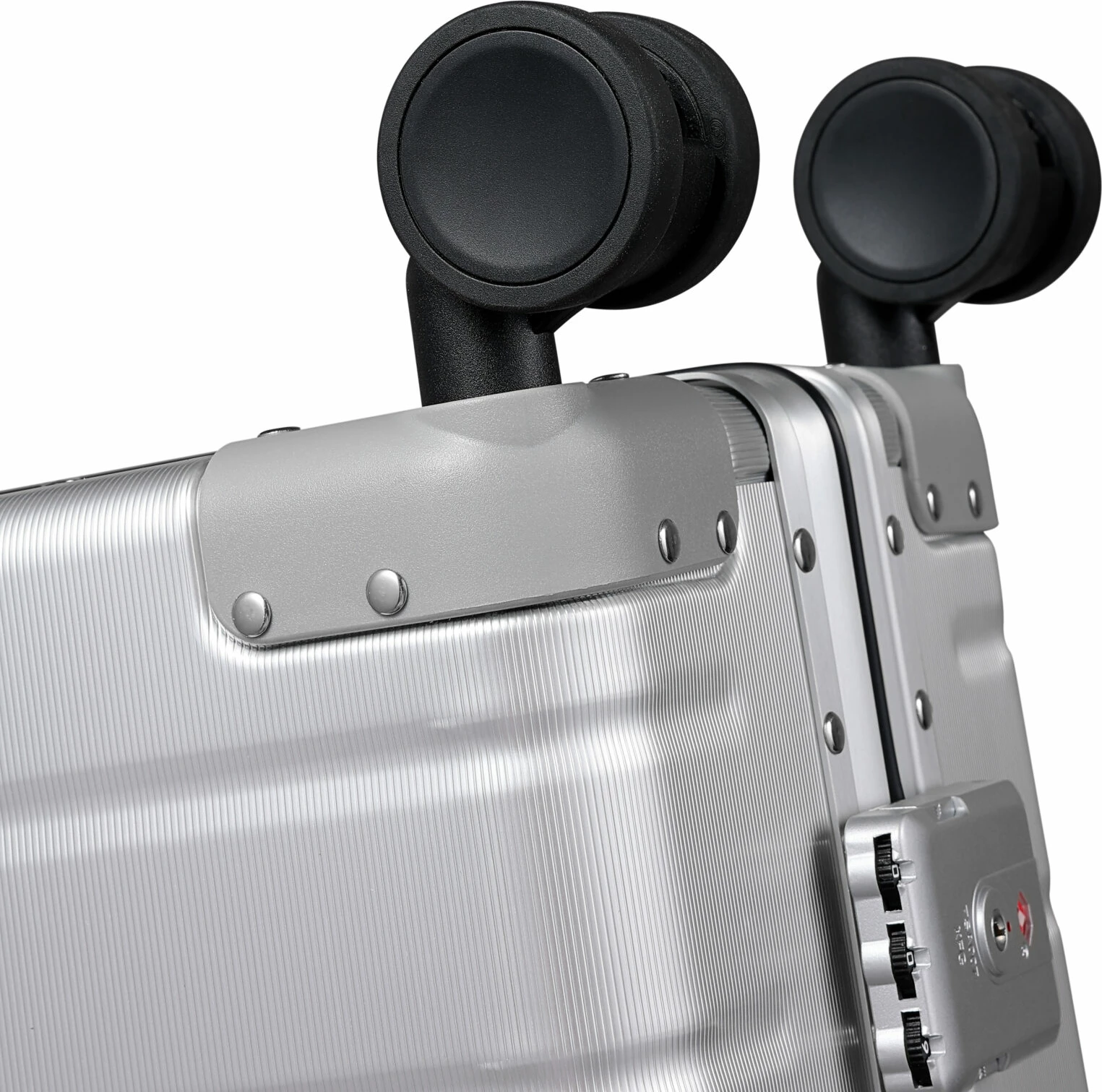 Valixhe udhëtimi Twopoint 20" alumini (aliazh alumini-magnezi), TSA drysh kombinimi, 360° rrota, waterproof, argjendtë