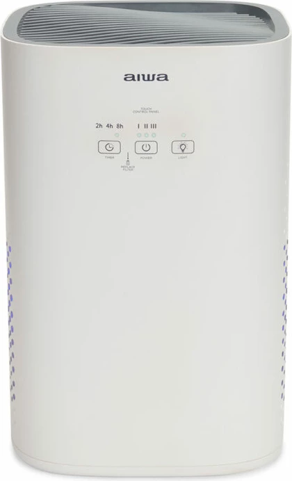 Pastrues ajri AIWA PA-100, HEPA H13 + jonizues, CADR 140 m³/h, për dhomë 16.8 m², 30 W, i bardhë