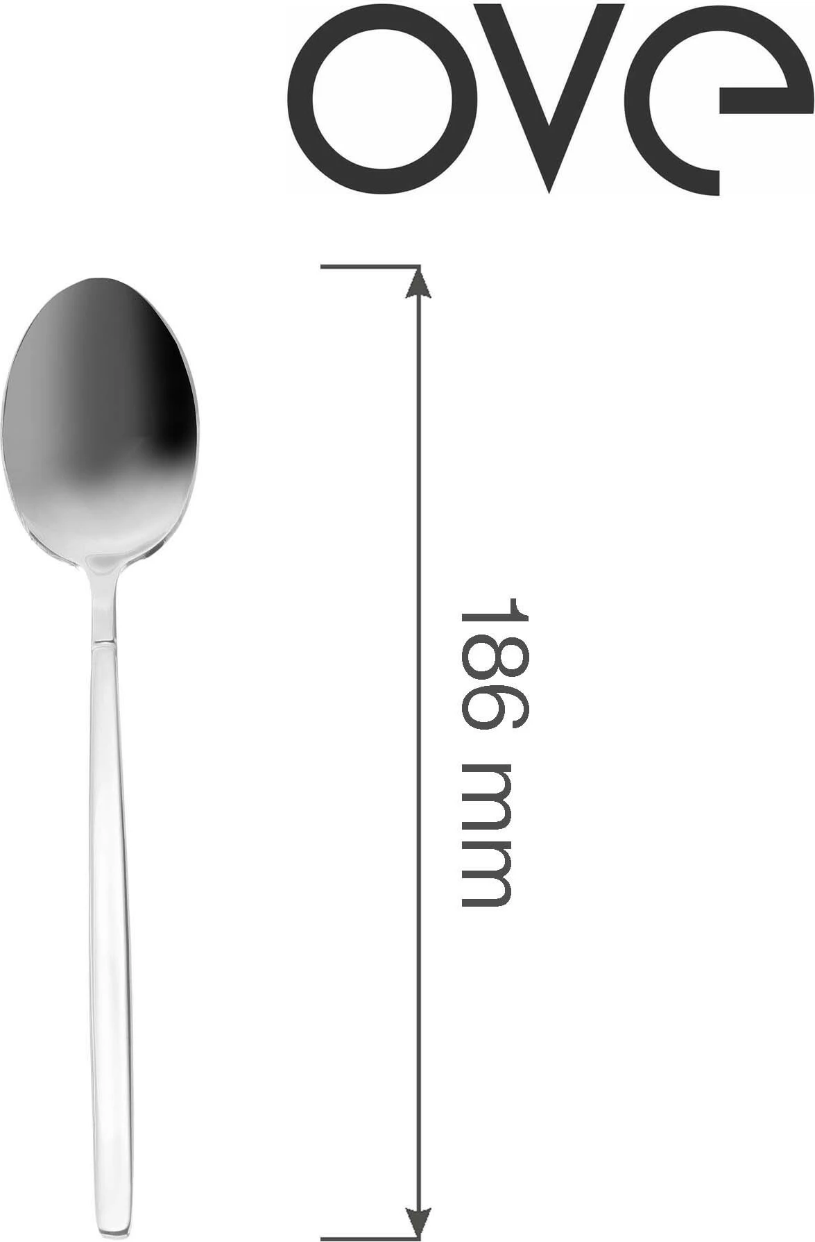 Lugë aperitivi OVE Torino 186 mm, çelik inox 18/10, argjendtë, set 12 copë