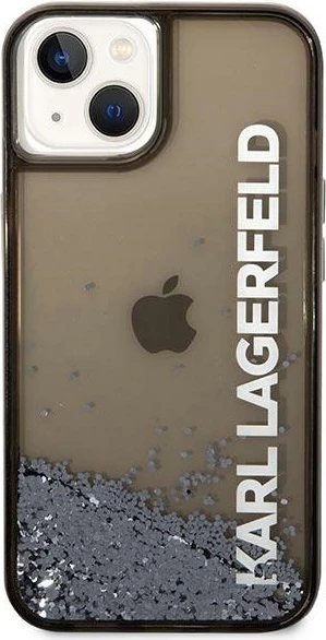 Mbështjellës Karl Lagerfeld Liquid Glitter Elong për iPhone 14, 6.1", i zi