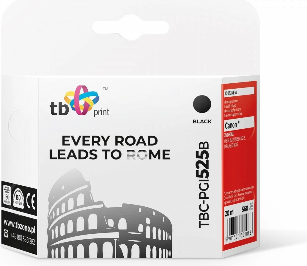 Toner TB Print TBC-PGI525B për Canon PIXMA, i zi, 20 ml