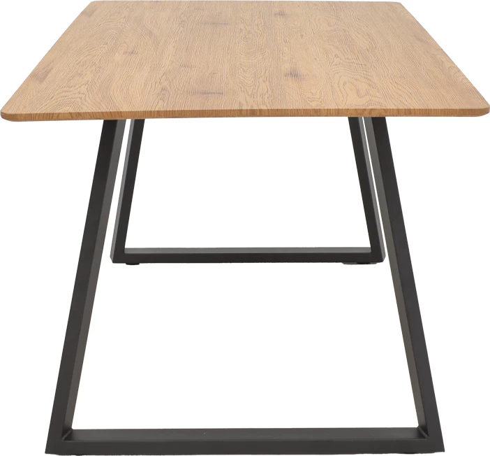Tavolinë Winor, ngjyrë natyrale, këmbë metalike të zeza, 140x80x75cm