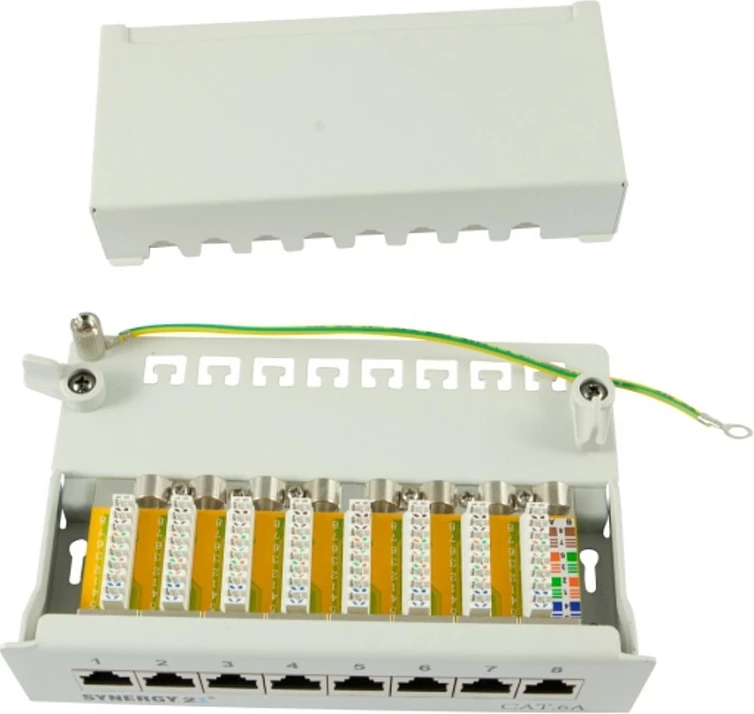 Panel rrjeti Synergy21 S216314, 8x RJ-45 CAT6A, gri