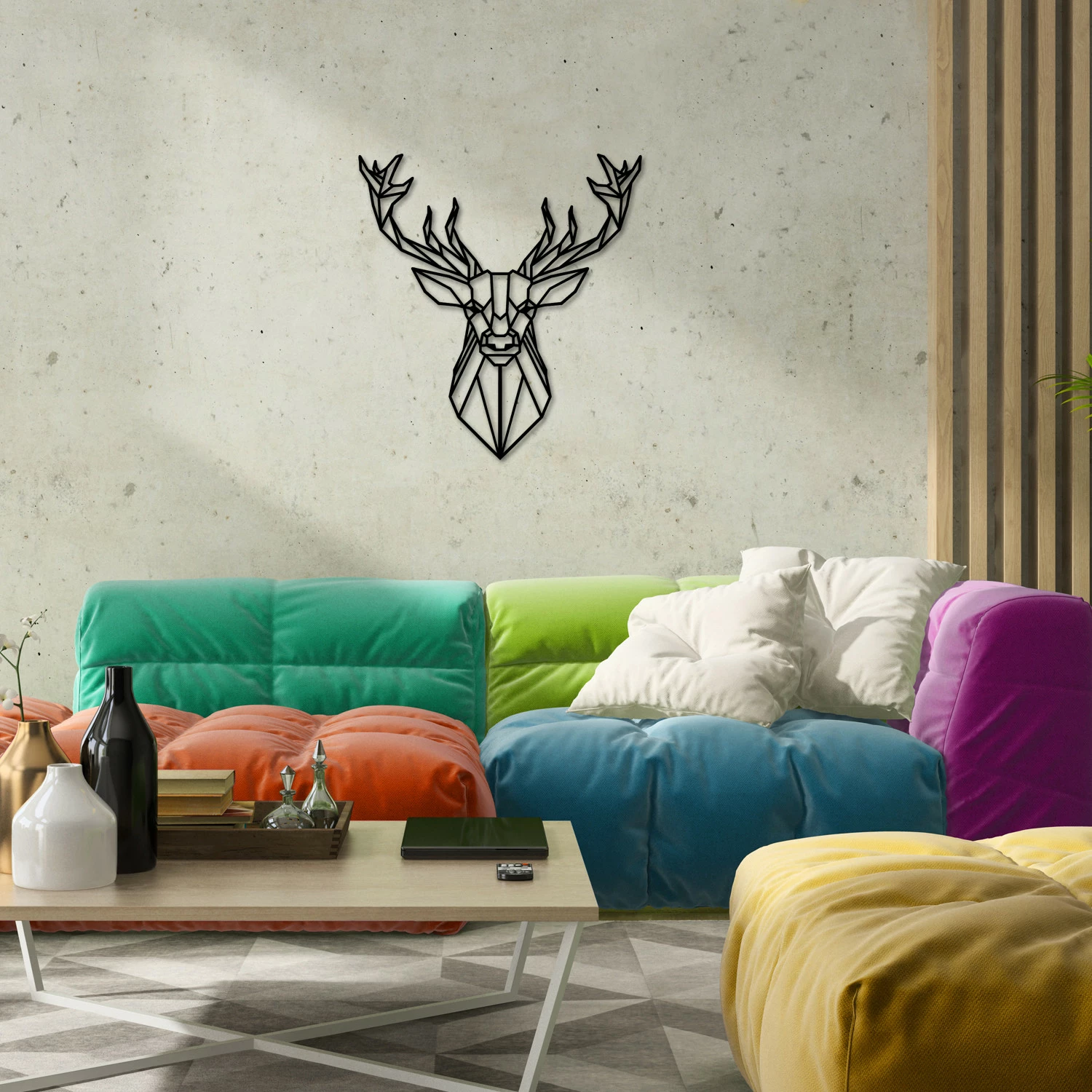 Aksesor dekorativ muri prej metali, Wallity, dekor dreri, 60x65cm