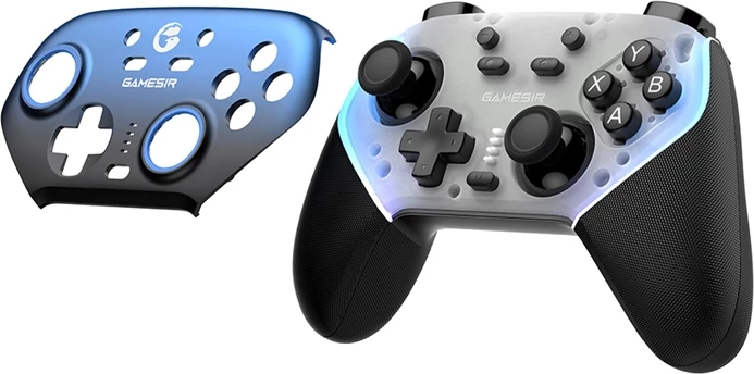 Kontroller lojrash pa tel, GameSir, SuperNova T4n Pro, PC/Nintendo Switch/iOS/Android, 2.4 GHz/Bluetooth/USB-C, 1000 Hz, bateri 1000 mAh, me stacion karikimi, blu