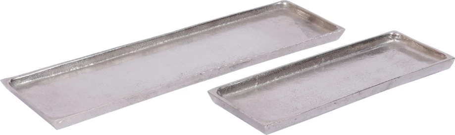Tabaka dekorative GIDEA, alumin, argjend, 60x16x4 cm
