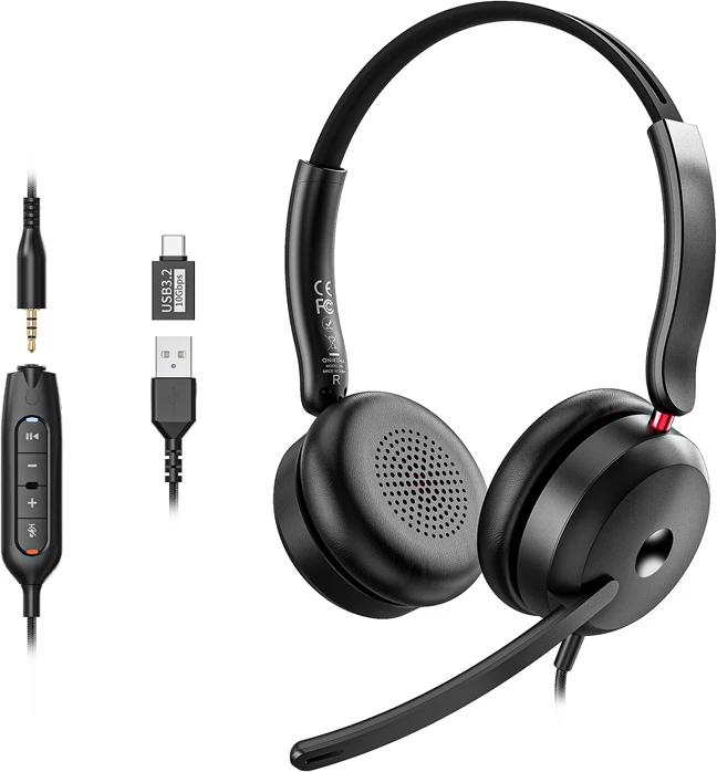 Kufje gaming ONIKUMA X81 me mikrofon, 3.5mm/USB, 40mm, 1.8m, të zeza, set me adapter USB-C