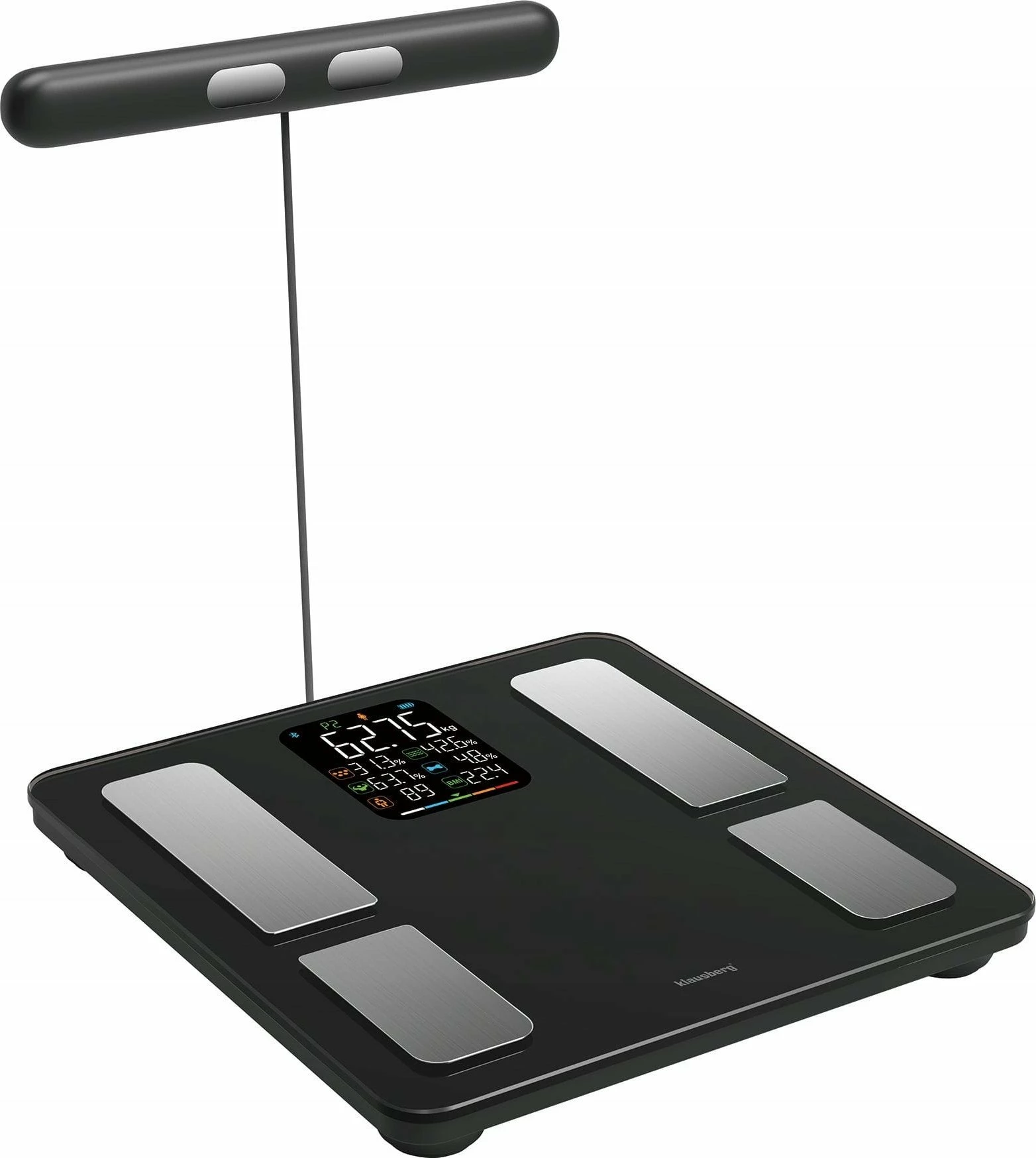 Peshore banjoje elektronike Klausberg KB-7856 180 kg me Bluetooth dhe aplikacion, e zezë