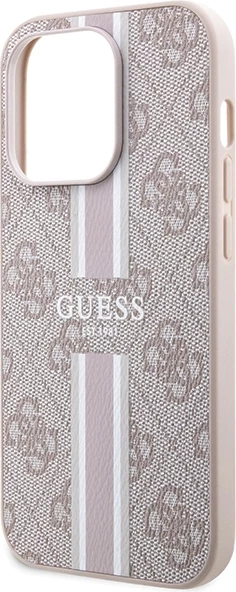 Mbështjellës Guess 4G Printed Stripes MagSafe për iPhone 15 Pro Max, rozë