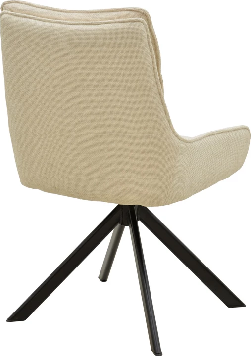 Karrige rrotulluese Konelian, material stof bezhë, këmbë metalike të zeza, 54x63x88cm (2 copë)