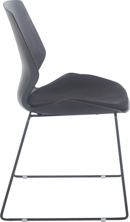 Karrige vizitorësh, minimaliste, e zezë, me jastëk, 47x52x85cm