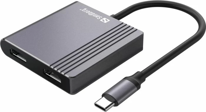 Stacion dokimi USB-C SANDBERG 136-44, 2x HDMI, USB-A, USB-C PD 100W, 4K/30Hz, alumin i zi/gry