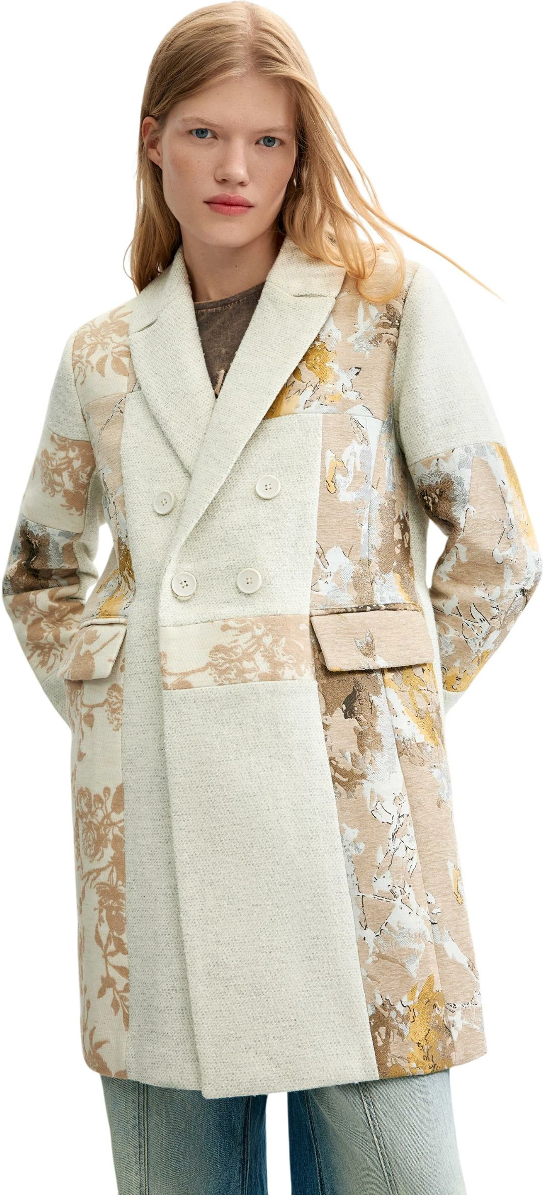 Pallto për femra Desigual COAT_JOYA 26WWEW19, e bardhë [Madhësia: XS]