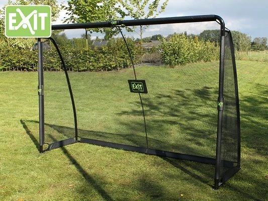 Portë futbolli Exit Finta 300x200 cm, me tarp stërvitjeje 3x2 m, e zezë