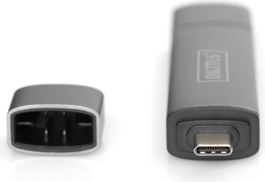 Lexues kartelash Digitus DA-70886, 3 porta, USB Type C/USB 3.0, alumini, Gri