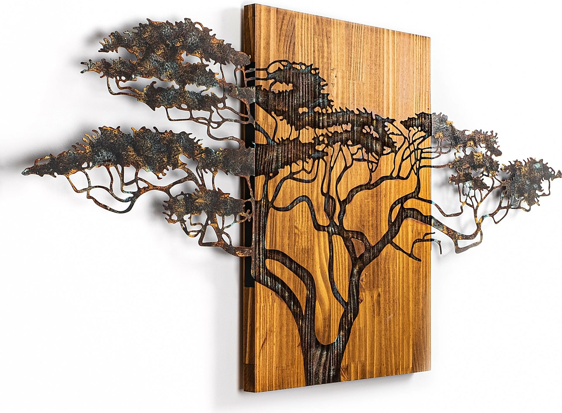 Aksesor dekorativ muri prej druri, pemë akacie, Wallity, 329-A