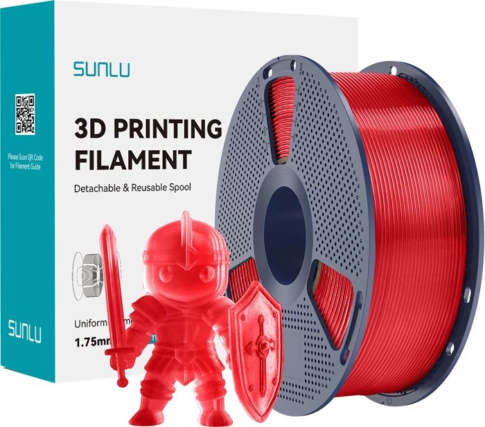 Filament Sunlu PLA+ TR 1.75 mm, i kuq transparent