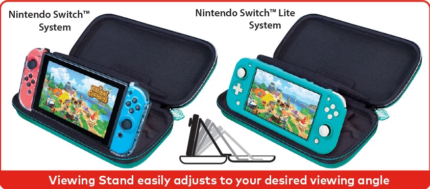 Kuti udhëtimi Bigben Animal Crossing për Nintendo Switch/Lite, stand i integruar, hapësirë për lojëra & microSD, e gjelbër