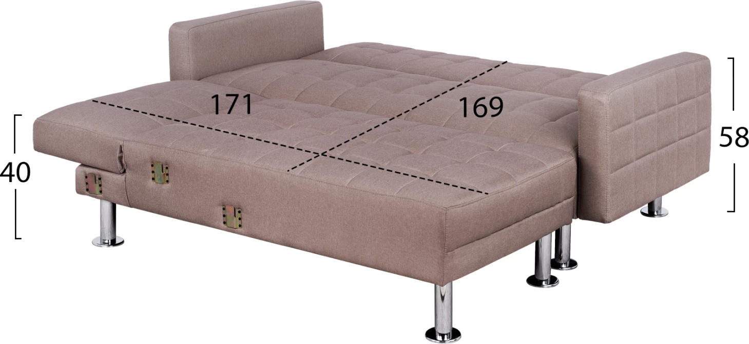 Divan këndor multifunksional, ngjyrë bezhë, Holden FH3147.02, 265x151x78 cm
