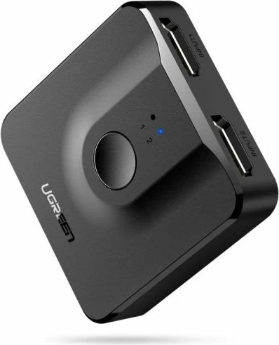 Switch HDMI UGREEN 50966 2x1 HDMI 2.0 bi-directional 4K@60Hz me telekomandë, zi, 1 copë