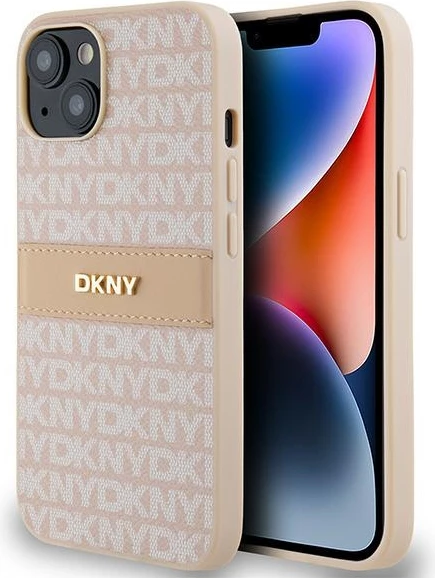 Mbështjellës DKNY Mono Stripe & Metal Logo për iPhone 15/14/13, Rozë