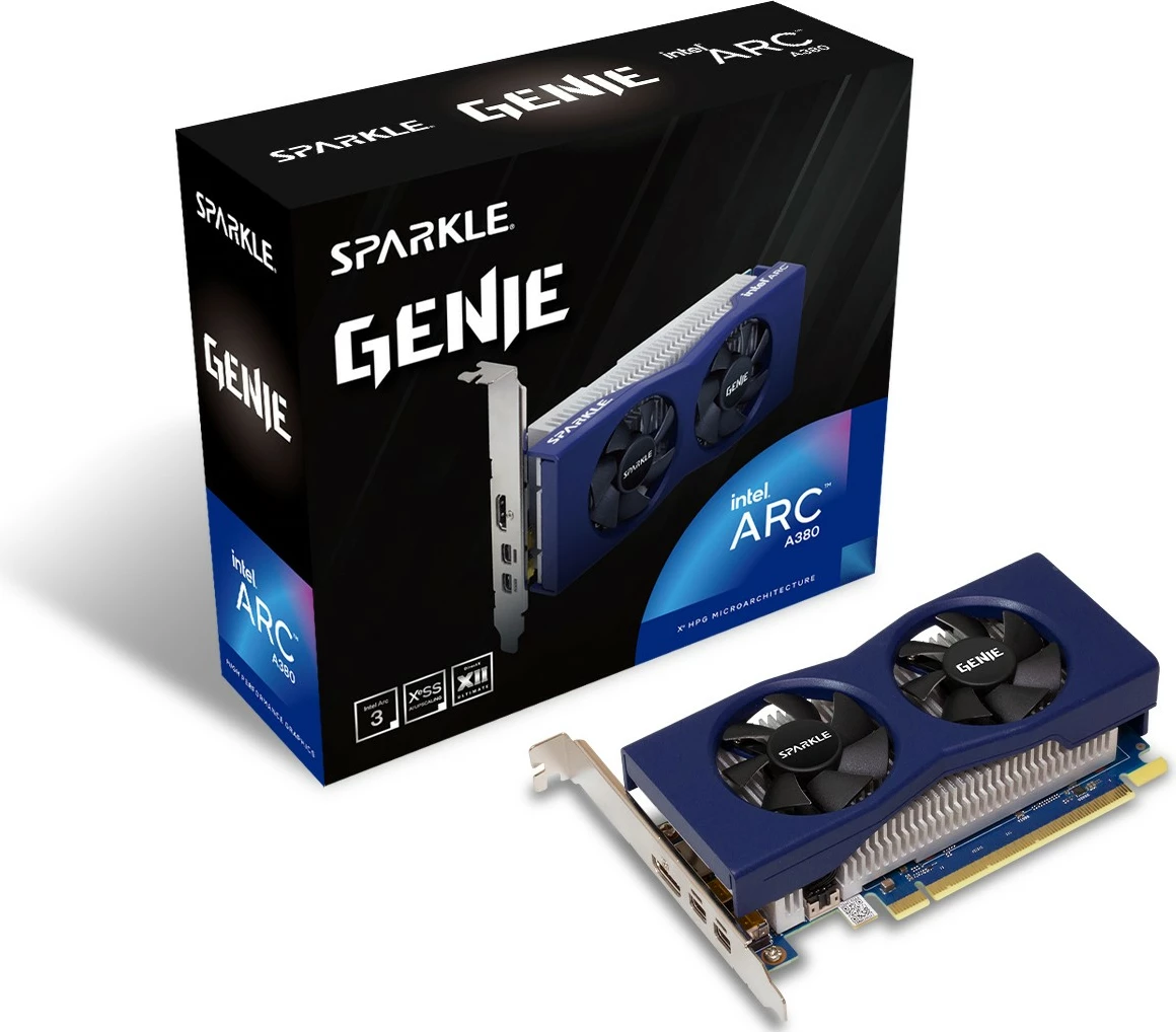 Kartelë grafike Sparkle Intel Arc A380 GENIE, 6GB GDDR6, PCI Express 4.0, kaltër/zezë