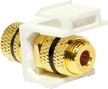 Adapter Keystone LogiLink, RCA/Cinch femër-femër, modul i bardhë