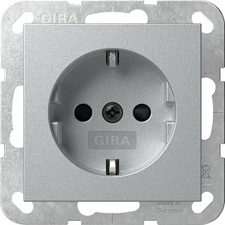 Prizë muri GIRA System 55 Schuko, 220–250 V, 32 mm, alumini