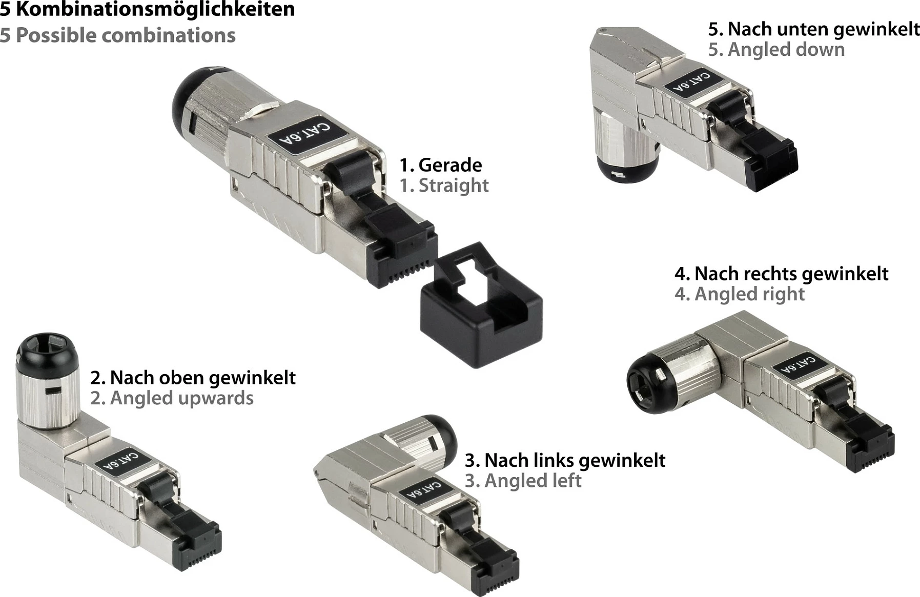 Konektor RJ45 GoodConnections Alcasa GC-N0165, Cat6, S/UTP (STP), 26/1, straight/angled, alumin