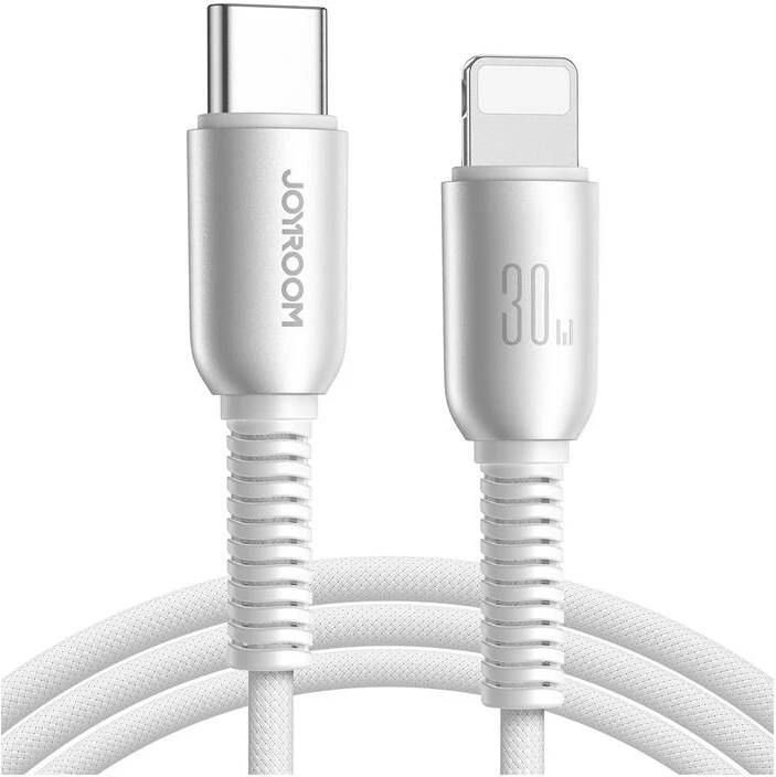Kabllo USB-C në Lightning Joyroom S-A51, 1.2m, 30W, Gri