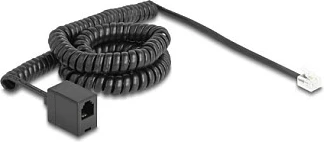 Kabllo telefoni DeLOCK 90233, RJ-11 mashkull-në-femër, spiral, 5 m, e zezë