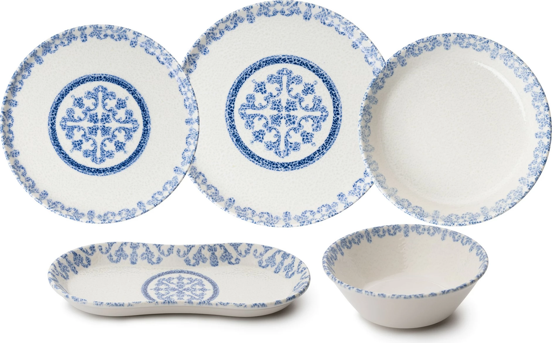 Set darke 27 cope, Hermia, N25003, porcelan, ngjyre bardh e kaltër