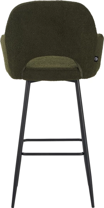 Karrige për bar Renish, ngjyrë jeshile e errët, me këmbë metali të zeza, 51x57x114cm