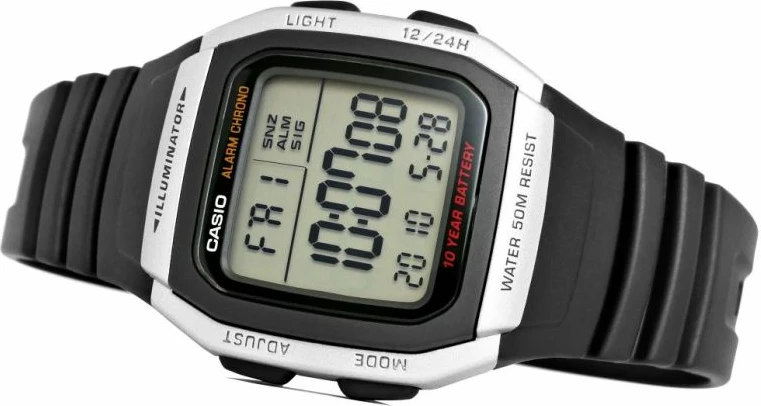 Orë dore për meshkuj Casio, e zezë