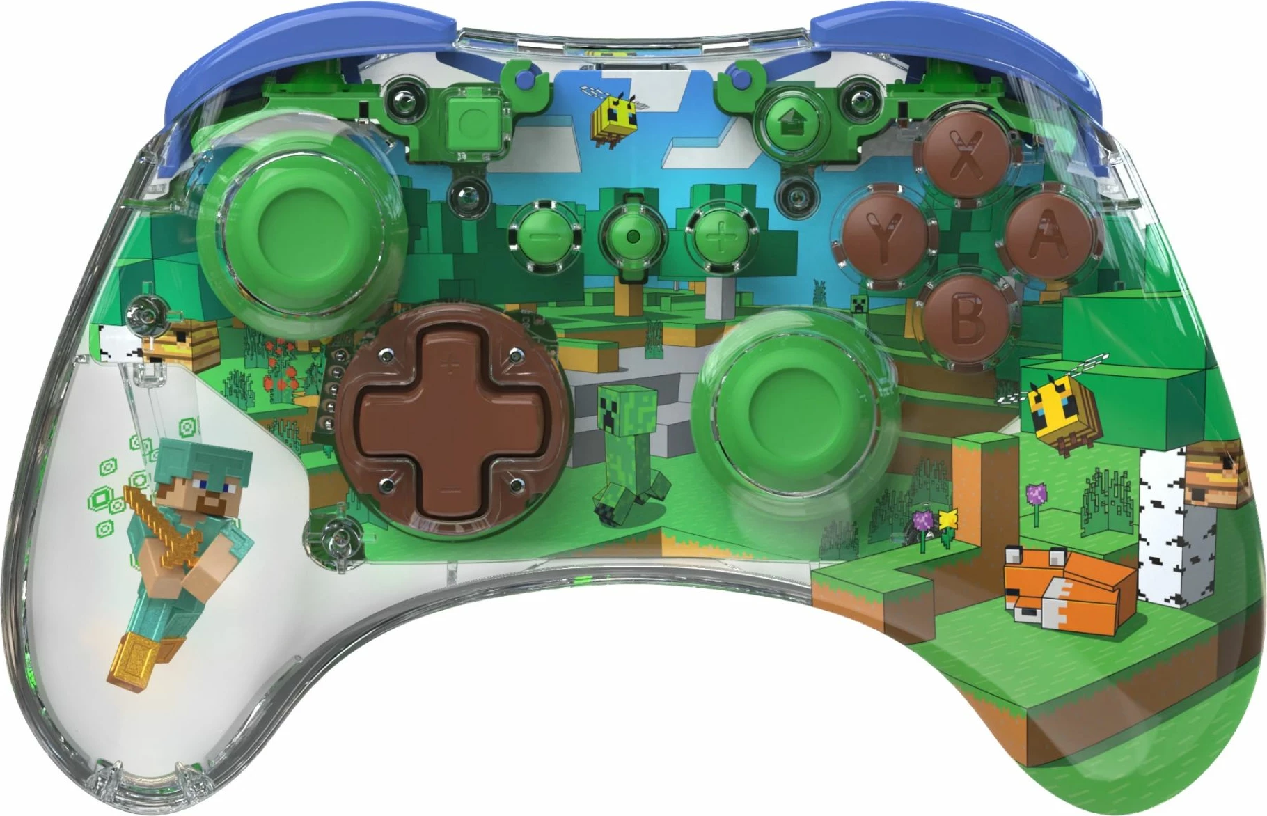 Kontroller pa tela PDP REALMz Minecraft Forest për Nintendo Switch, bateri e rikarikueshme, LED