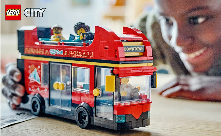 Set ndërtimi LEGO City autobus dy-katësh sightseeing 384 pjesë, multingjyrësh