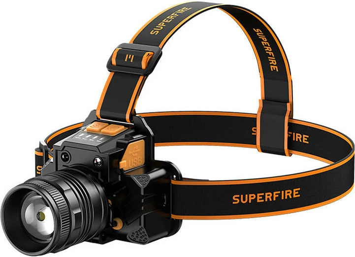 Dritë koke Superfire HL58, 350 lumen, USB-C, e zezë
