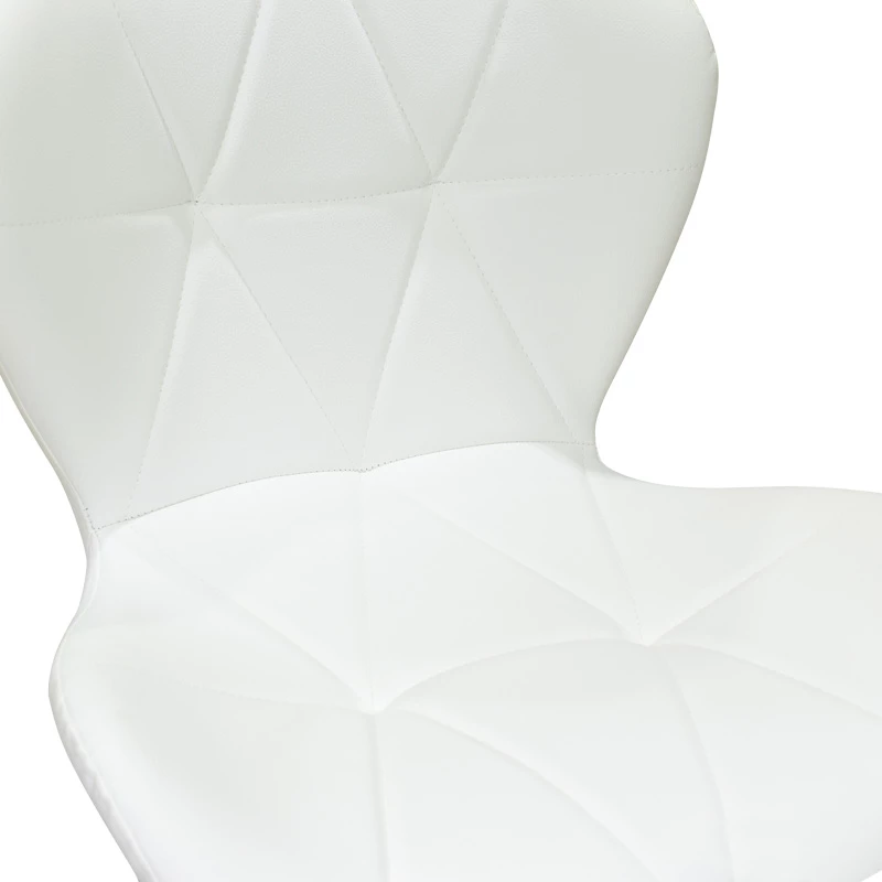 Karrige për bar Coozy, lartësi e rregullueshme, metal i zi mat, lëkurë PU e bardhë, 46x47x90-112cm, set prej 2 copësh