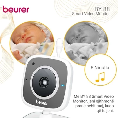 Monitor për bebe BEURER BY 88, Wi-Fi, CareCam, e bardhë/hirtë