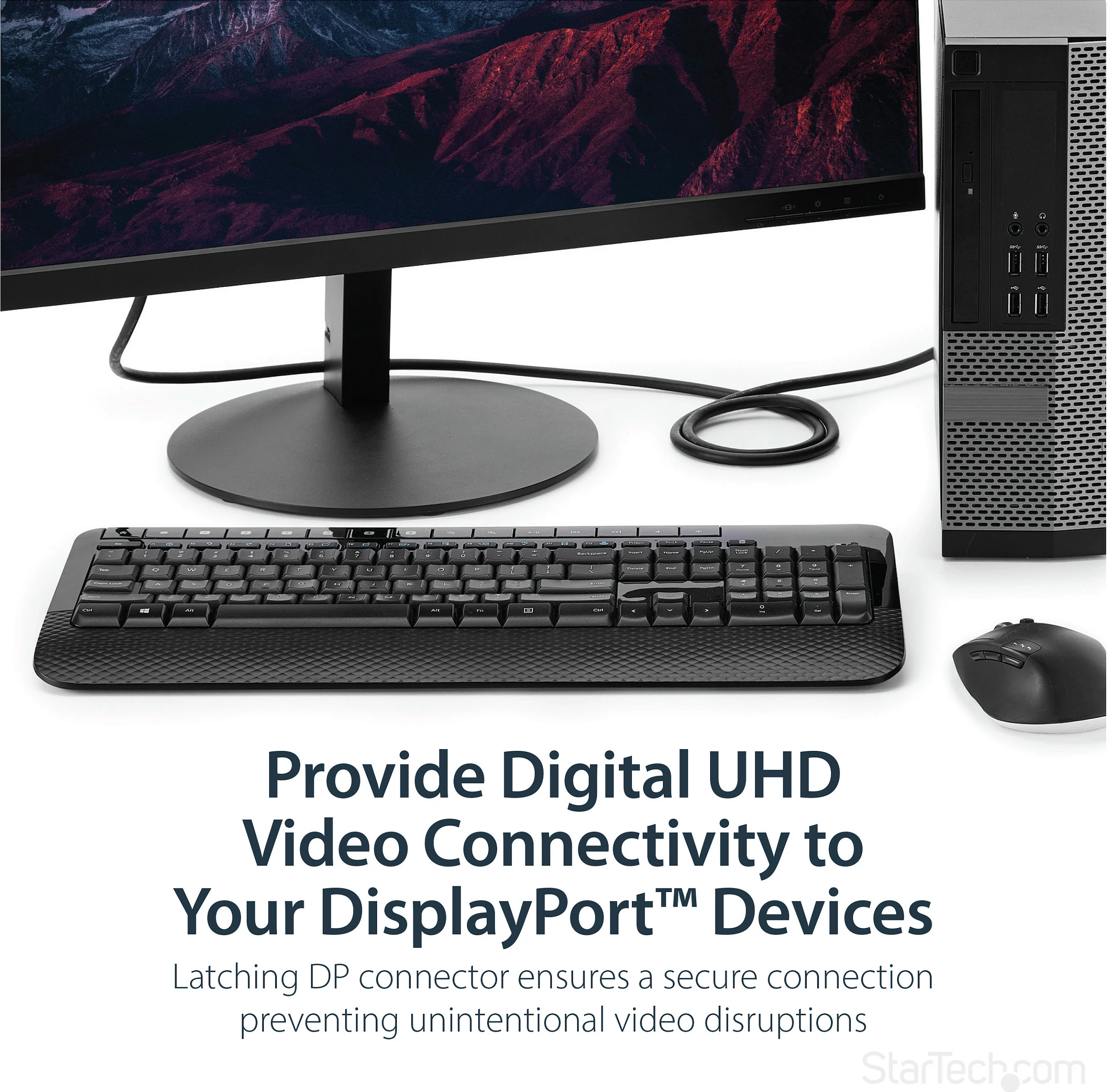 Kabllo DisplayPort StarTech DISPLPORT6L, DP 1.2, 1.8 m, 4K@60Hz, e zezë